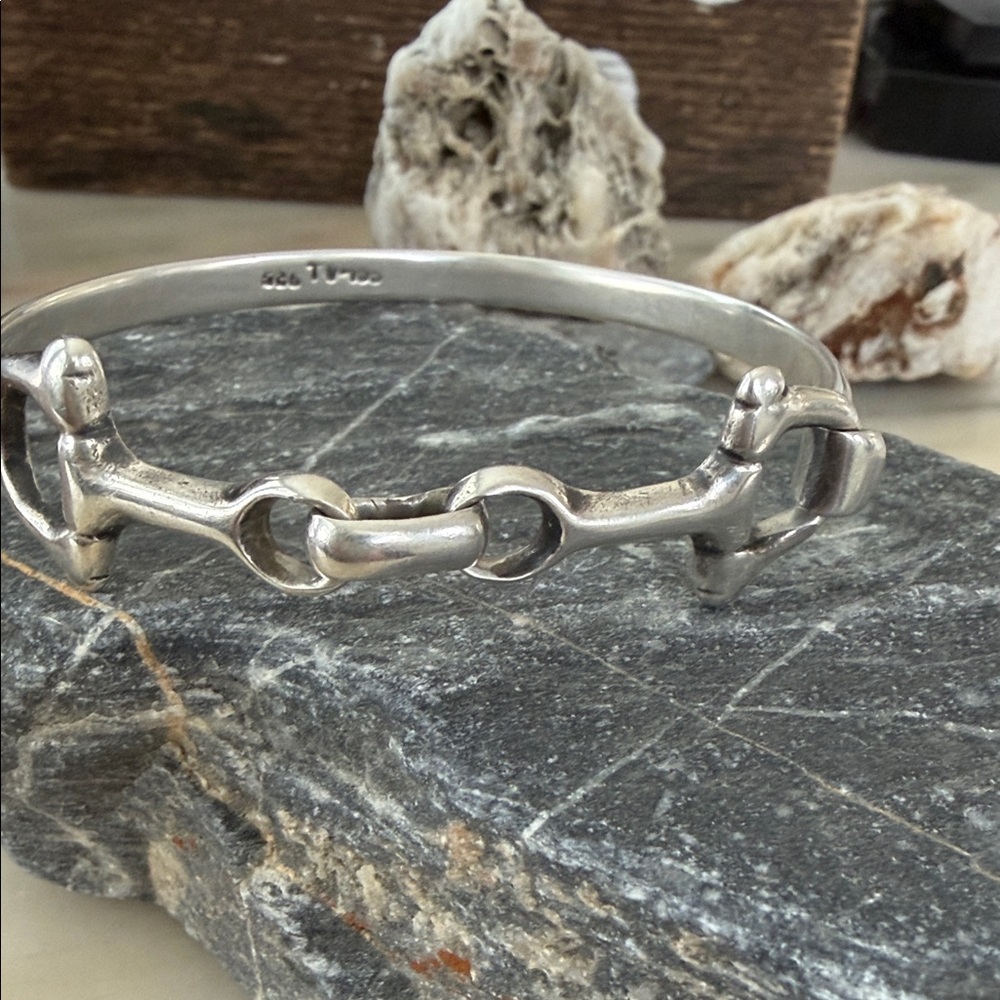 Sterling Silver 925 Snaffle Bit Equestrian bangle bracelet western wear